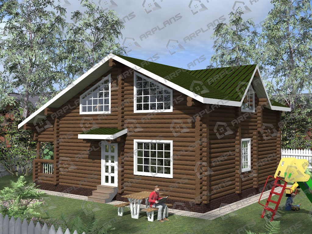 Проект дома из бревна ДО-001