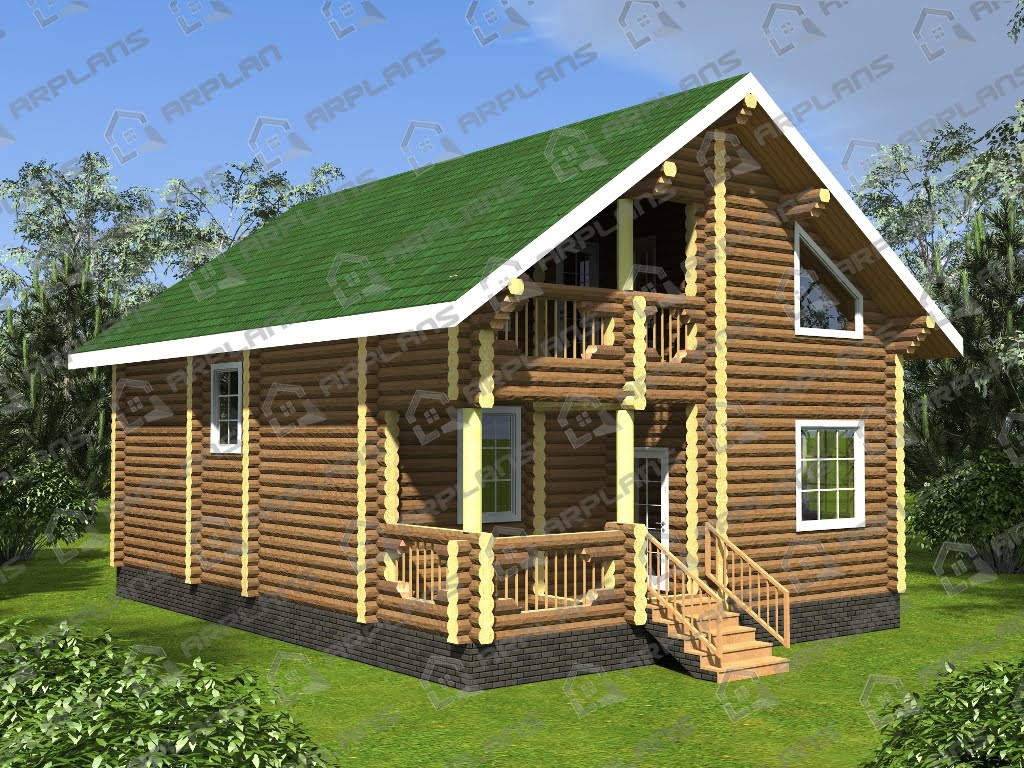 Проект дома из бревна ДО-008
