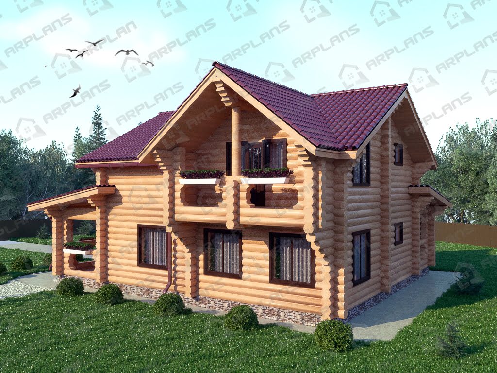 Проект дома из бревна ДО-010