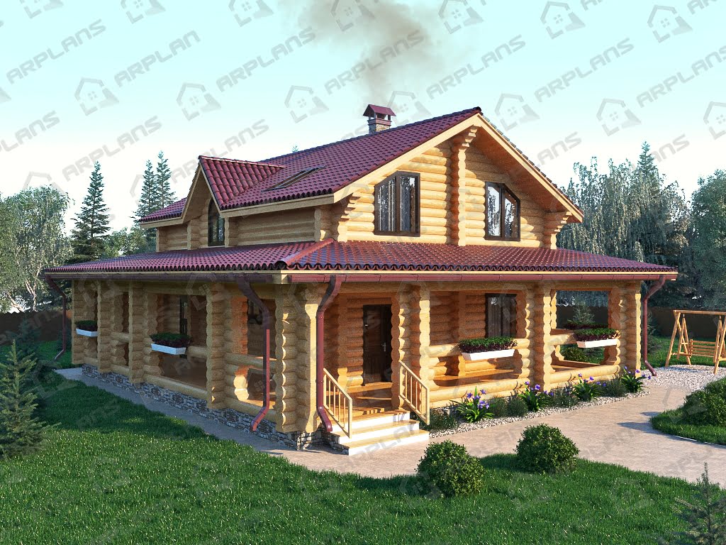 Проект дома из бревна ДО-010