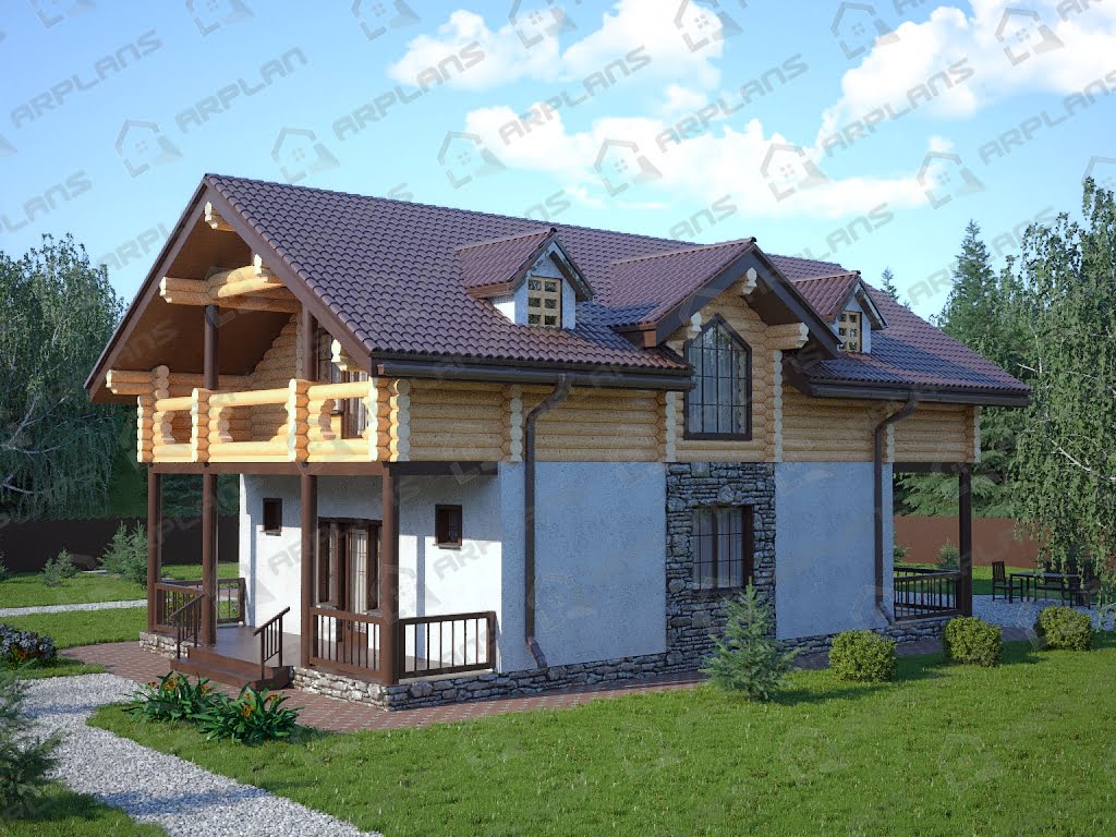 Проект комбинированного дома А-008