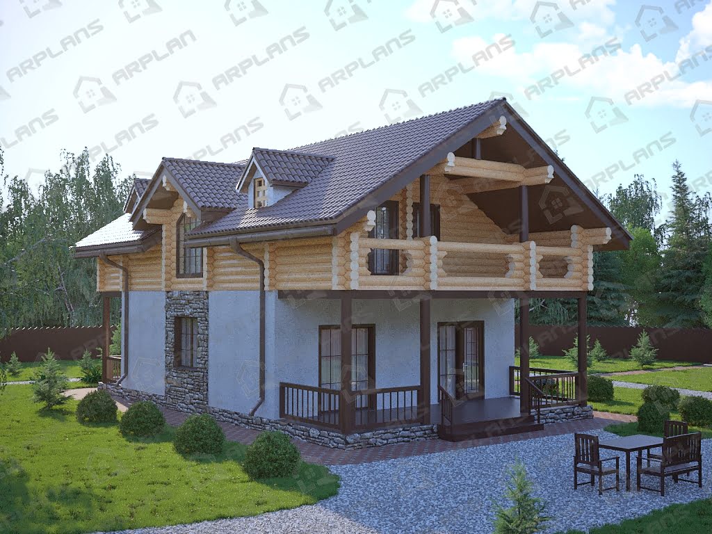 Проект комбинированного дома А-008