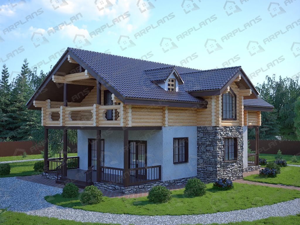 Проект комбинированного дома А-008