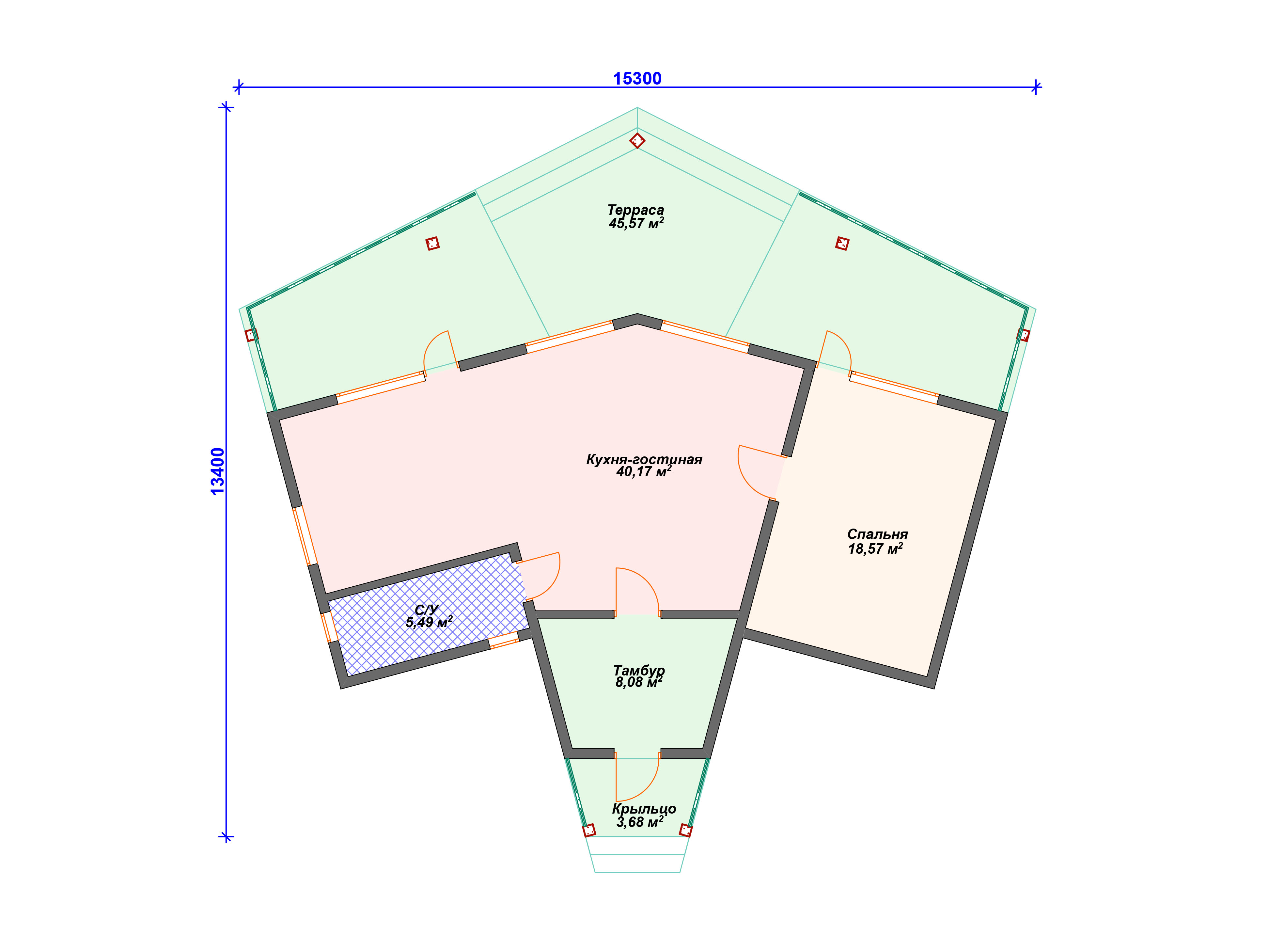 Схема каркасного дома И-010