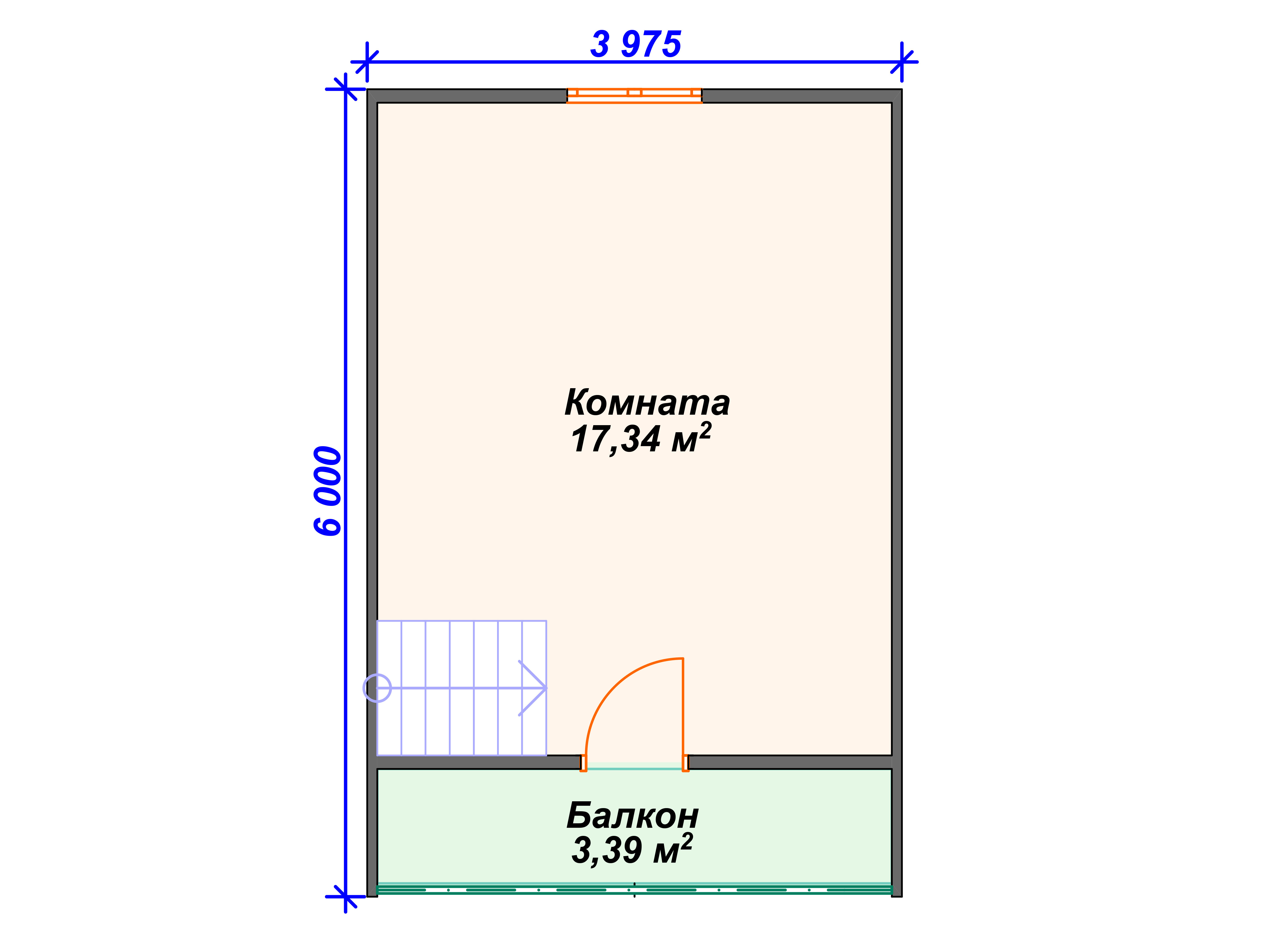 Схема каркасного дома И-003 2 этаж