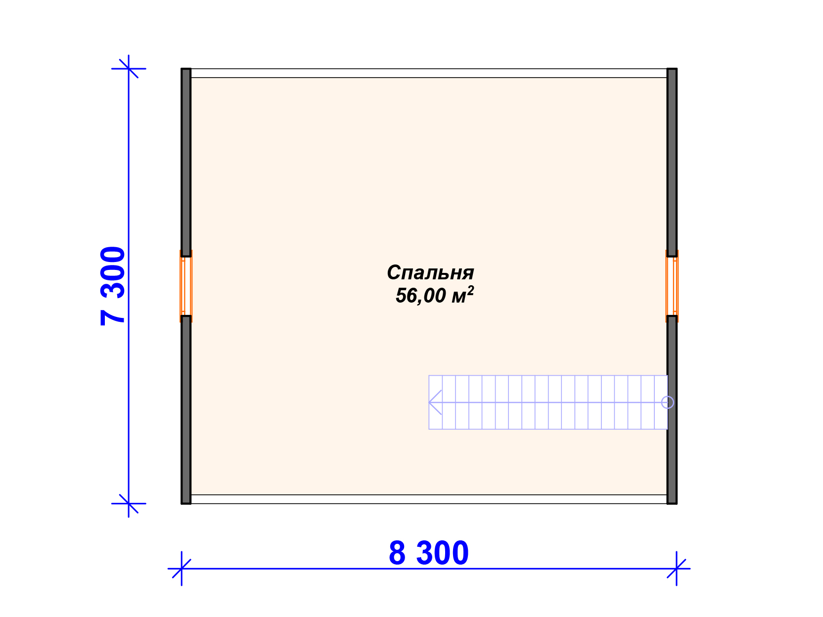 Схема каркасного дома И-005 2 этаж