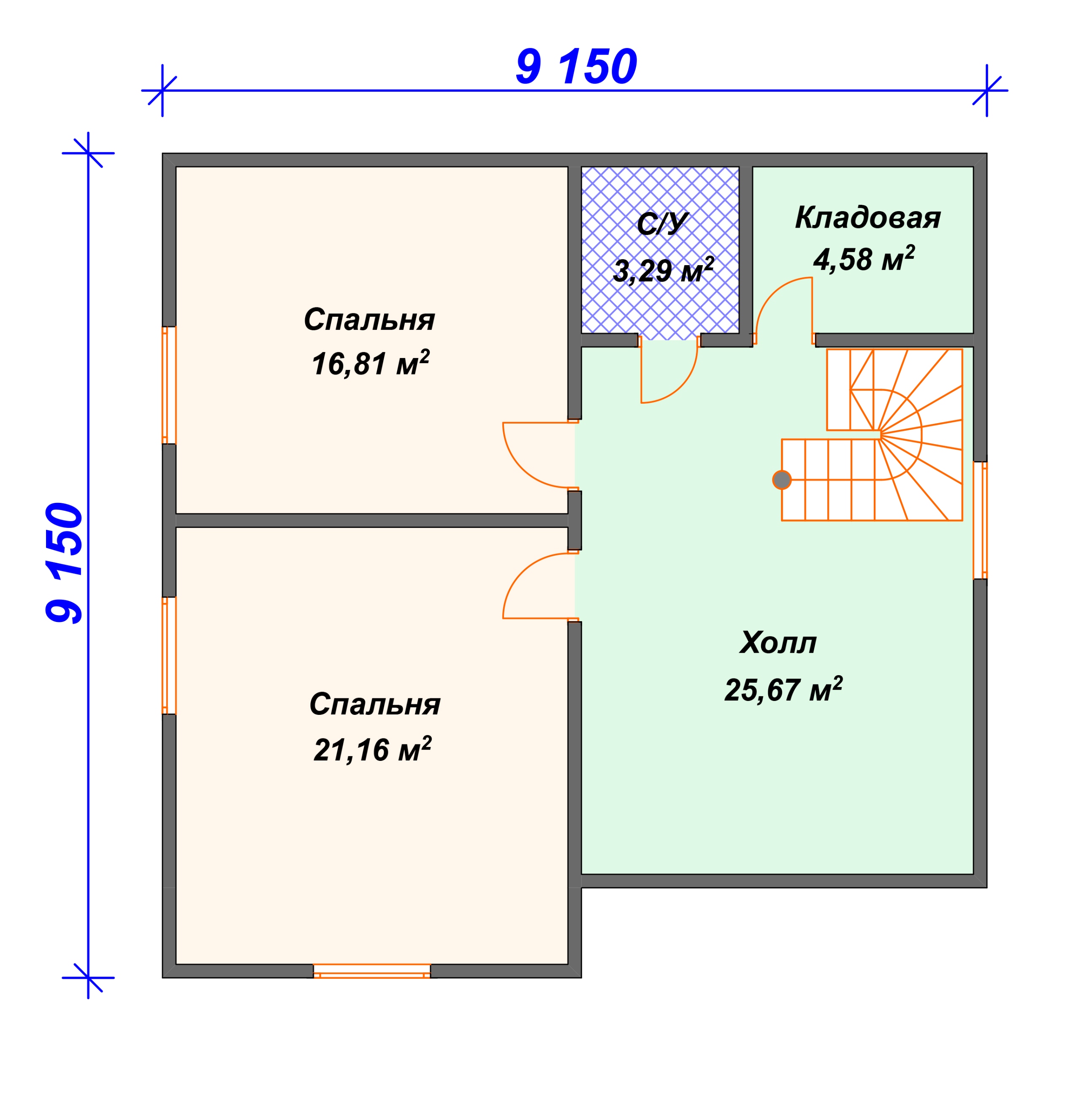 Схема комбинированного дома А-003 2 этаж