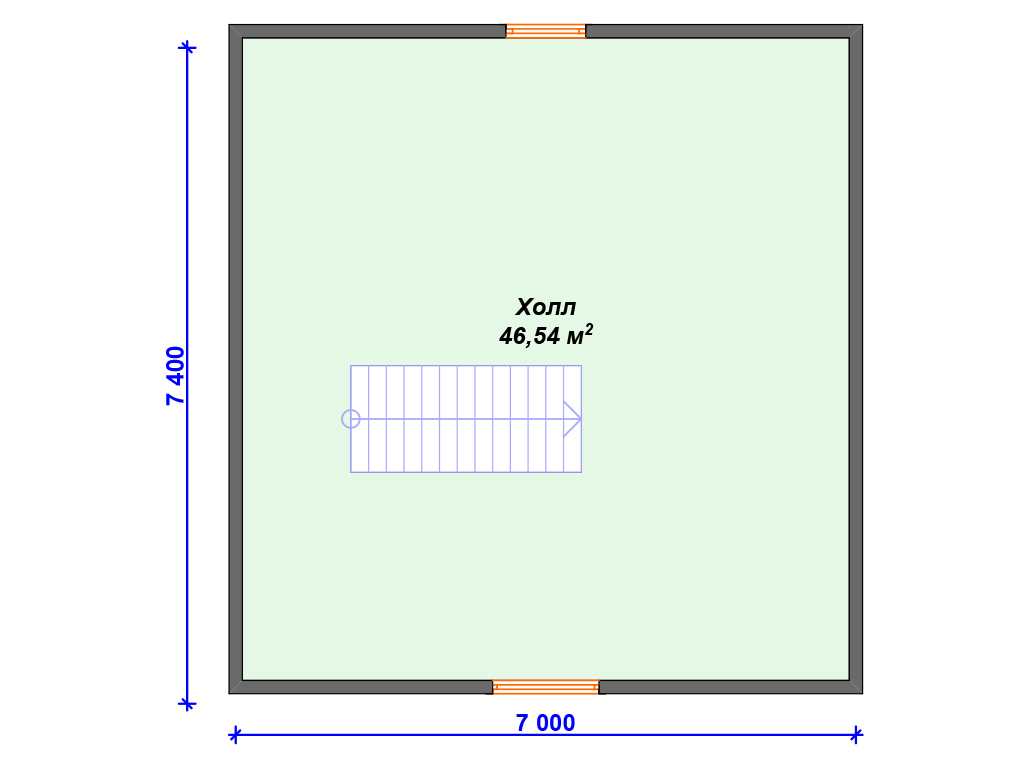 Схема комбинированного дома А-004 2 этаж